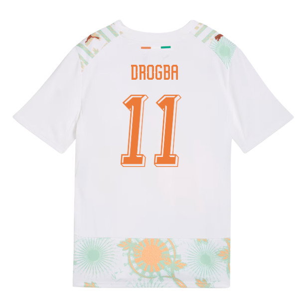 2026-2027 Ivory Coast Away Shirt (Kids) (Drogba 11)-SoccerKits Hub | Buy Soccer Jerseys Online